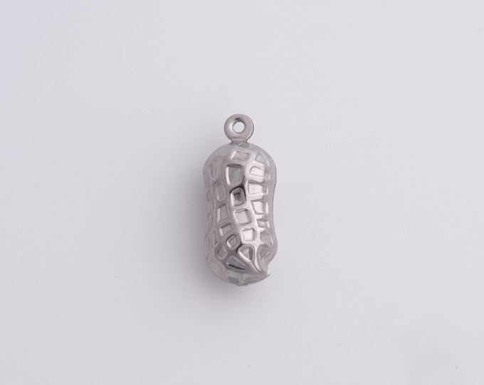 25 pcs Stainless Steel Peanut Pendant,Peanut Charms,Bracelet Necklace for DIY Jewelry Making Supply,18.8x7.7x6.8mm