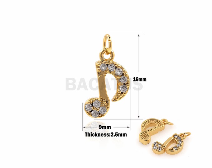 1pcs CMusical Note Pendant Gold Note Pendant Musical Note Necklace for Music Lovers and Musicians, Gold Quarter Note 16x9x2.5mm