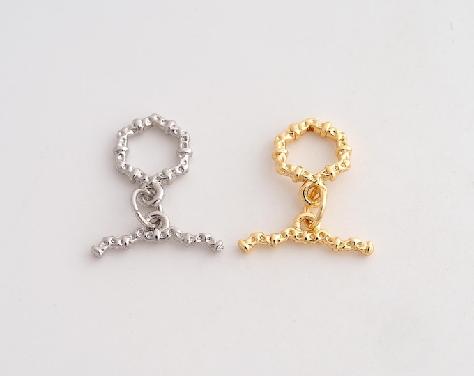 5 pcs OT Clasp,18K Gold Filled Round Toggle Clasp,OT Clasp,DIY Jewelry Supplies,O:9.3x2mm T：15.5x2mm