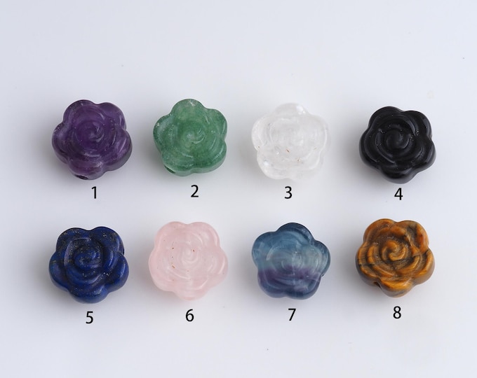 Flower Gemstone Beads,Natural Stone Beads,Crystals Gemstone Beads DIY Jewelry Making Supply,16.5x15.6x10.7mm Hole 2.5mm