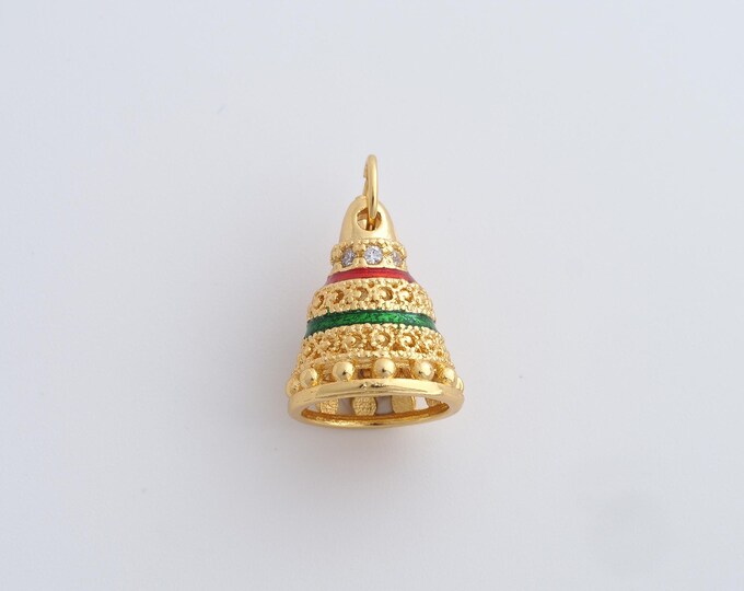 18K Gold Filled Bell Shape Pendant, Bell pendants,Bell jewelry,DIY Jewelry Accessories,19x12.4mm