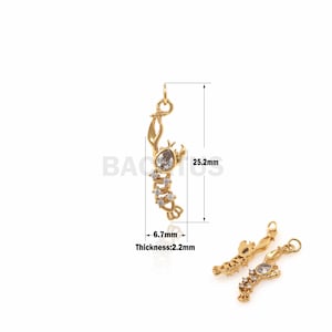 1PCS Crayfish Pendant Marine Life Pendant Wild Animal Pendant Lobster Charm DIY Jewelry Making Cubic Zirconia Gold Filling  25.2x6.7x2.2mm