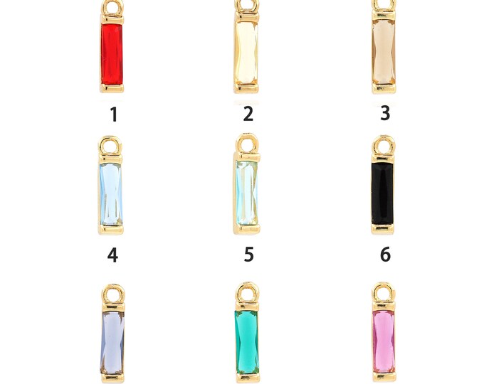 18K Gold Filled Rectangular Pendant,Gold Dainty Rectangular Charms,Simple pendant Bracelet Necklace for DIY Jewelry Making Supply