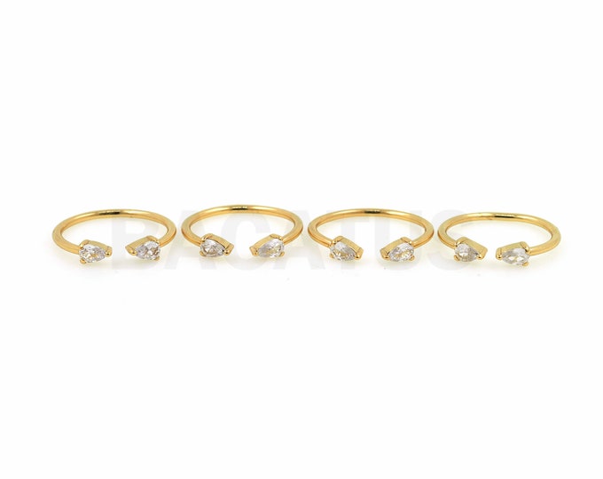 Heart Ring.18K Gold Filled Thin Round Ring, Micropave CZ Fake Diamond Ring, Adjustable Ring, Open Ring, Stackable Ring, Daily Ring