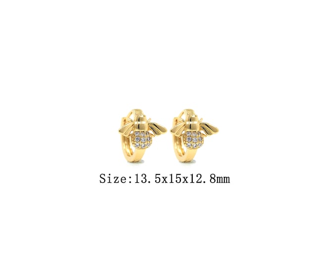 1pair 18K Gold Filling Firefly Earring,Gold Dainty Round Earring,Simple Earrings,Gift for Her