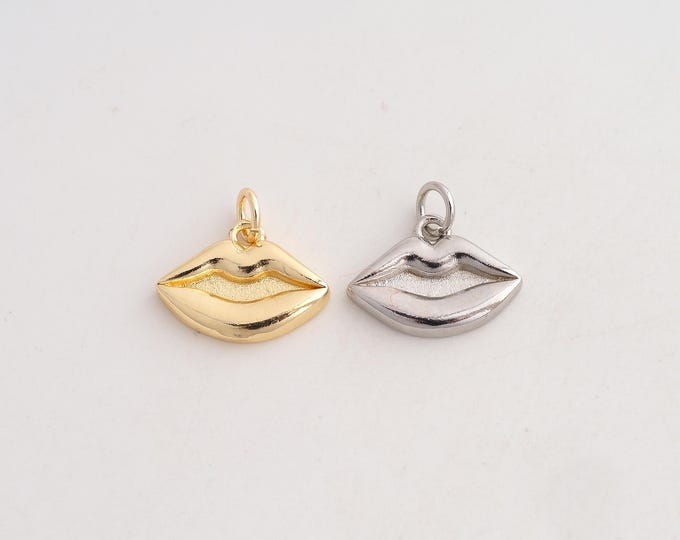 5 pcs 18K Gold Filled Lips Charm,Dainty Lips Pendant,Lips Pendant ,DIY Jewelry Supplies,15x15.4x2.5mm