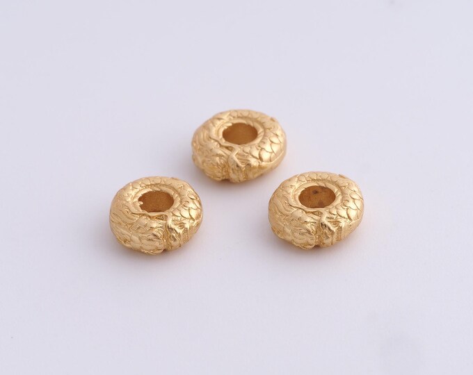 18K Gold Filled Round Spacer Beads,Gold Tube Beads, Round Beads DIY Bracelet Necklace Earrings Jewelry Making,9.8x3.8mm