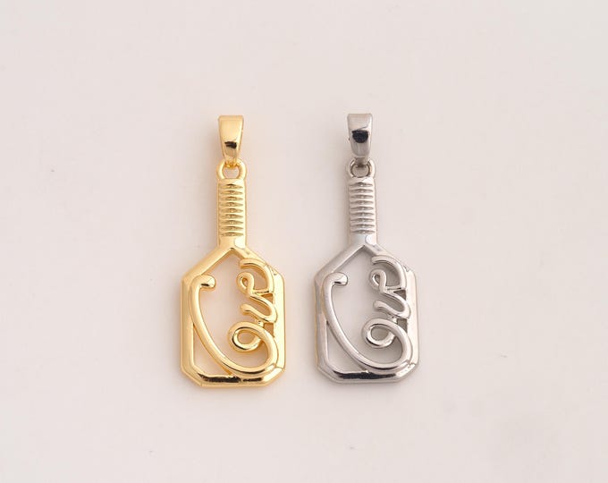 18K Gold Filled Racket Charm,Dainty Sports Pendant,Love Pendant ,DIY Jewelry Supplies,29.7x11.2x2.5mm