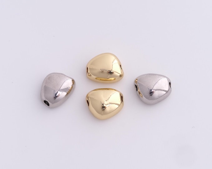 Square Spacer Beads,Bracelet Necklace Beads, 18K Gold Filled Stone Beads, DIY Jewelry Supplies, 11.3x9.2x5mm