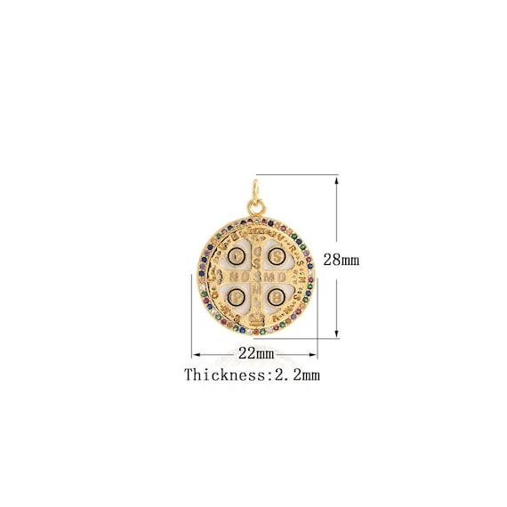CSSML Benedictine Gold Medal Charm,18k Gold Filled Saint Benedict
