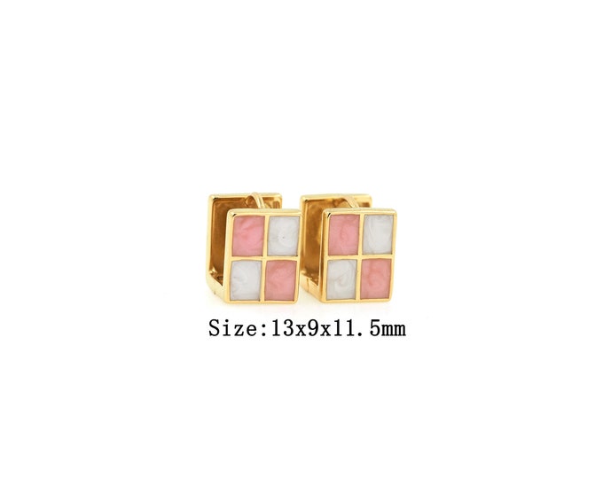 1pair 18K Gold Filled Square Earring,Gold Dainty Square Earring,Minimalist Earrings,Gift for Her