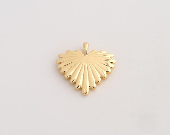 18K Gold Filled Heart Charm, Love Pendant,Heart Necklace Charm, DIY Jewelry Supplies, 20.2x21x3mm