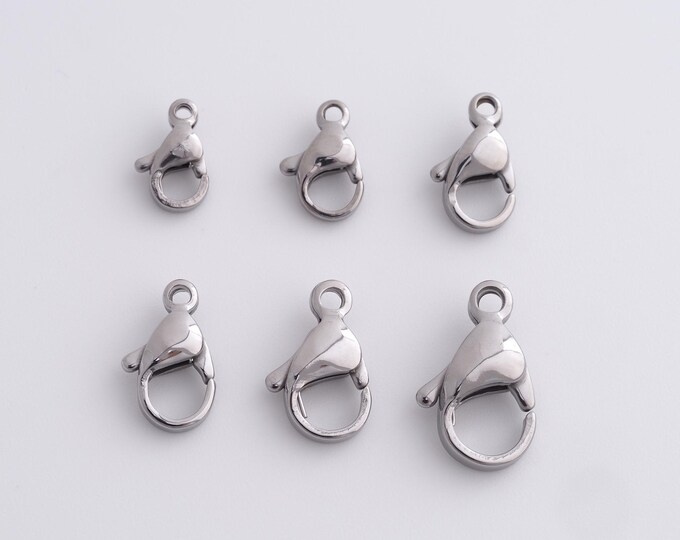 25pcs Stainless Steel Lobster Clasp,Spring Clasp Bracelet Necklace for DIY Jewelry Making Supply