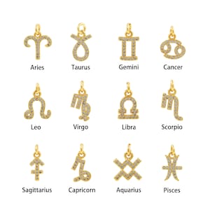 1PCS Micro-Paved Zircon Libra Constellation Pendant With Crystal Scorpio Constellation Necklace, Bridesmaid Gift Twelve Constellations