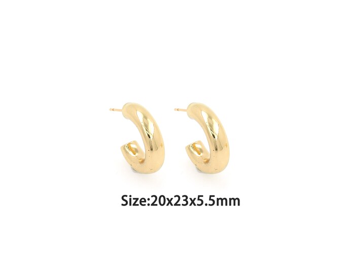 1pair 18K Gold Filling Round Stud Earrings,Gold Round Stud Earring,Simple Stud Earrings,Gift for Her