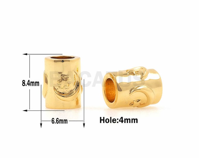 Barrel spacer beads, brass barrel beads, DIY handmade jewelry metal tube beads accessories 1pcs