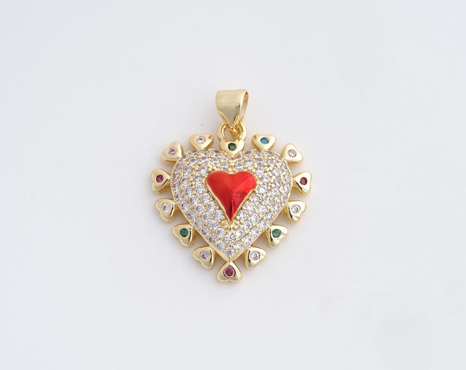 Gold Heart Pendant 18K Gold Filled Heart Necklace Gold Friendship Necklace DIY Jewelry Making Accessories 26x20.3x5mm
