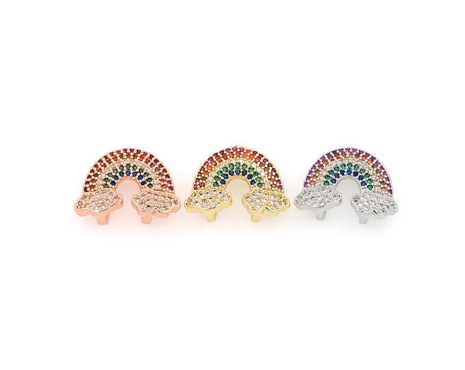 18K Gold Filled CZ Rainbow Beads,Gold Rainbow Beads,Rainbow Beads DIY Gold Jewelry Making Supply