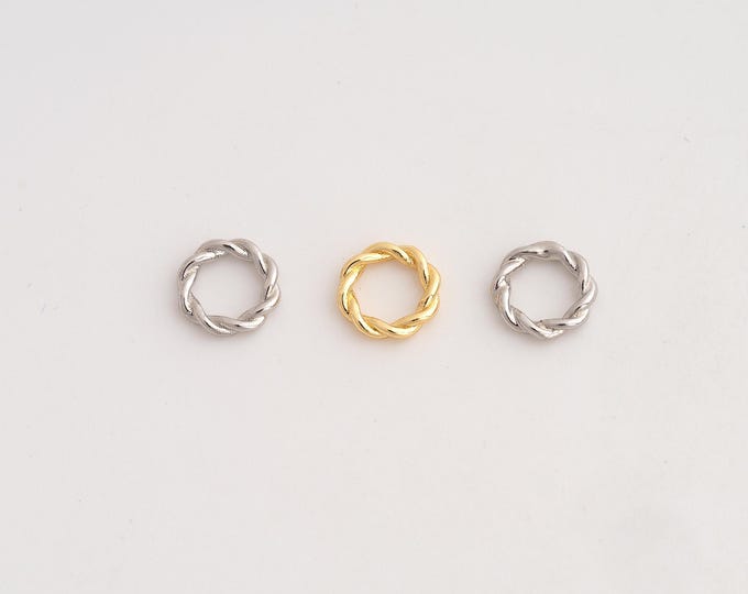 10 pcs Gold Twist Beads,18K Gold Filld Large Hole Beads,for DIY Jewelry Making Supplies,8x1.7mm Hole 5.5mm