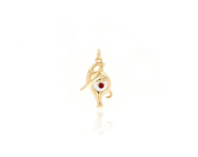 18K Gold Filled Devil Eye Pendant,Dainty Eye Charms,Eye Charm Bracelet Necklace for DIY Jewelry Making Supply,26x14x3.7mm
