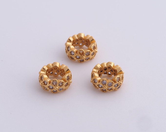 18K Gold Filled Round Spacer Beads,Gold Tube Beads, Round Beads DIY Bracelet Necklace Earrings Jewelry Making,8.2x4.4mm