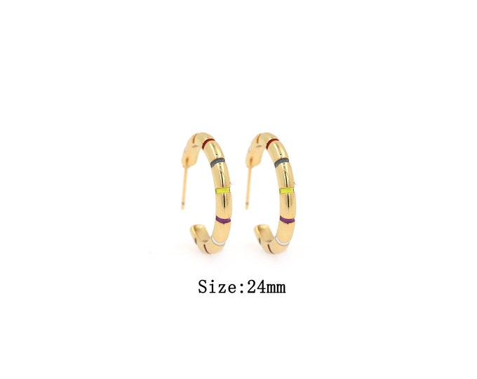 1pair 18K Gold Filled Round Earring,Gold Dainty  Round Earring,Minimalist Earrings,Gift for Her