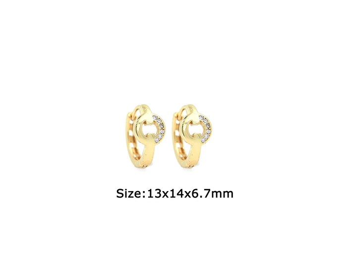 1 pair 18K Gold Filled Round Earrings,Gold Dainty Round Earrings,Simple Earrings,Gift for Her