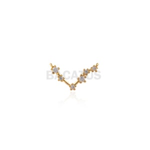 1PCS Twelve Constellation Connector Scorpio Charm Virgo Charm Suitable for Necklace Bracelet Connector 18K Cubic Zirconia Gold Filling image 4