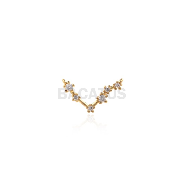 1PCS Twelve Constellation Connector Scorpio Charm Virgo Charm Suitable for Necklace Bracelet Connector 18K Cubic Zirconia Gold Filling image 4