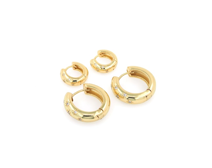 1pair 18K Gold Filled Round Earring,Gold Dainty Round Earring,Minimalist Earrings,Gift for Her