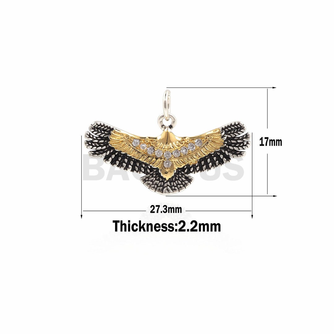 Eagle Pendant Cubic Zirconia Goldplated Eagle Necklace Etsy