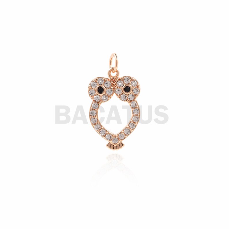 Micropave Animal Pendant CZ Owl Necklace 1PCS Owl Pendant 19\u00d710.3\u00d71.6mm Animal Charm Owl Charm