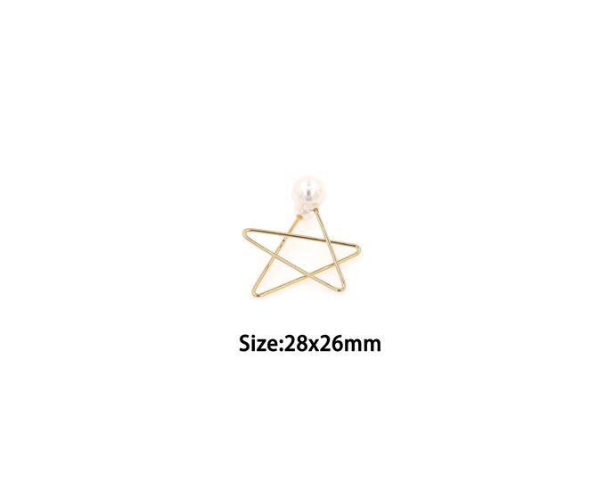 18K Gold Filled Star Pendant,Gold Dainty Star Pendant Charms,Simple pendant Bracelet Necklace for DIY Jewelry Making Supply