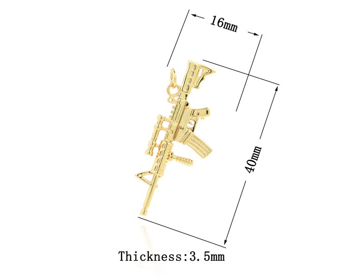 18K Gold Filled weapon Pendant,Gold Dainty weapon Charms,weapon Charm Bracelet Necklace for DIY Jewelry Making Supply