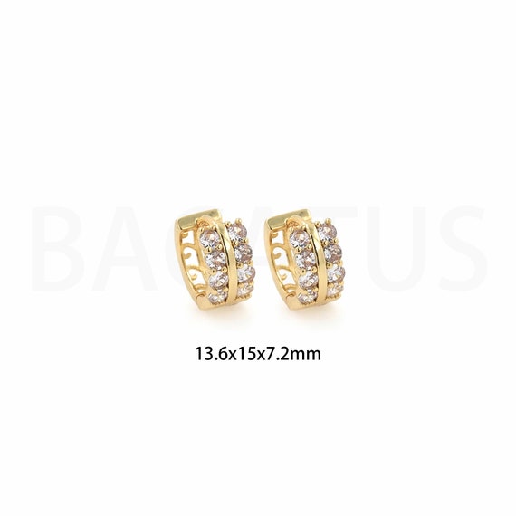 Pierced Earrings, Thick Earrings, 18K Gold Filled Round Earrings