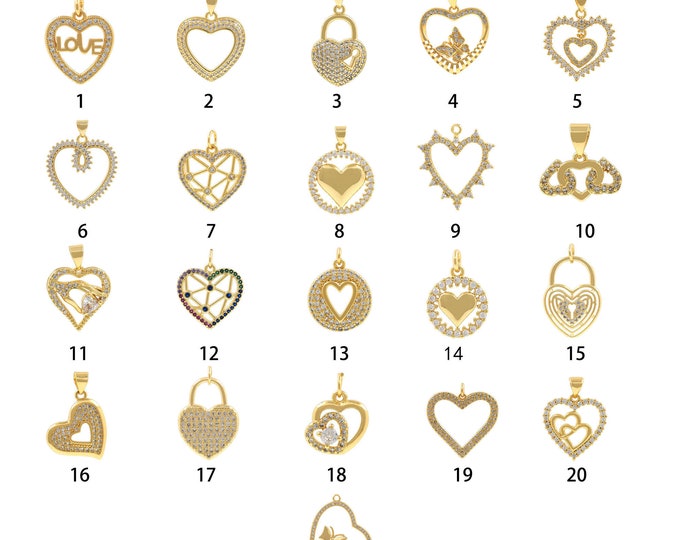 1PCS Hollow Heart-Shaped Pendant, Micro-Paved Butterfly Necklace Jewelry, Suitable For Necklace Bracelet Jewelry Making Disc CZ Charm