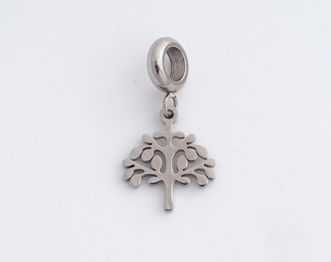 Stainless Steel Tree of Life Pendant,Tree Charms,Tree of Life Charm Bracelet Necklace for DIY Jewelry Making Supply,28x14.4x1.4mm