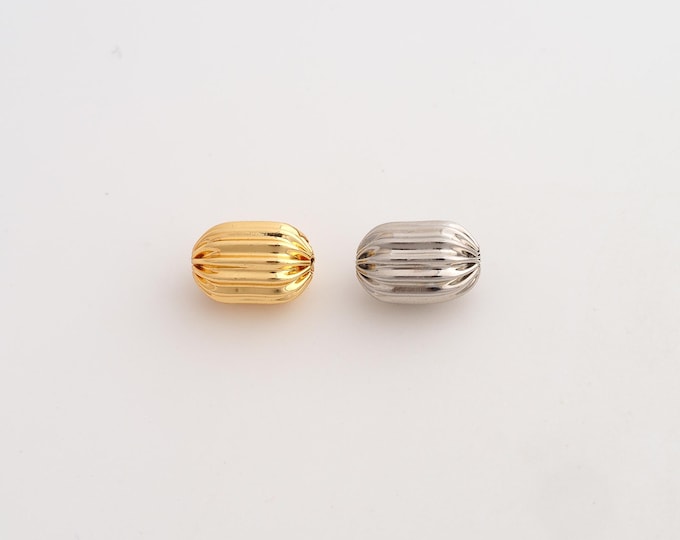5 pcs Gold Rice Beads,18K Gold Filld Tube Beads,for DIY Jewelry Making Supplies,12.7x8.5mm Hole 1.8mm