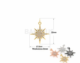 1PCS 18K Starry Sky Polaris Necklace Gold Filled Pendant with Zircon Option Star Necklace, Gift for Her Valentine's Day Gift, Christmas Gift