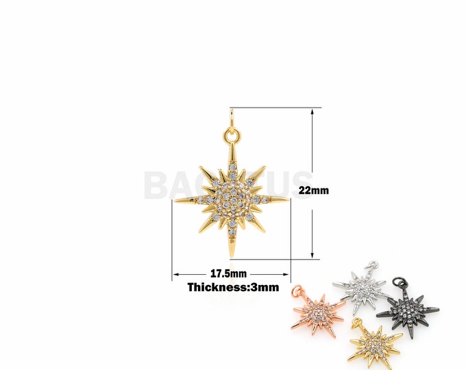 1PCS 18K Starry Sky Polaris Necklace Gold Filled Pendant with Zircon Option Star Necklace, Gift for Her Valentine's Day Gift, Christmas Gift
