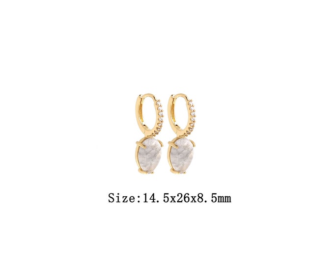1pair 18K Gold Filling Oval Earrings,Gold Oval Earring,Simple Earrings,Gift for Her