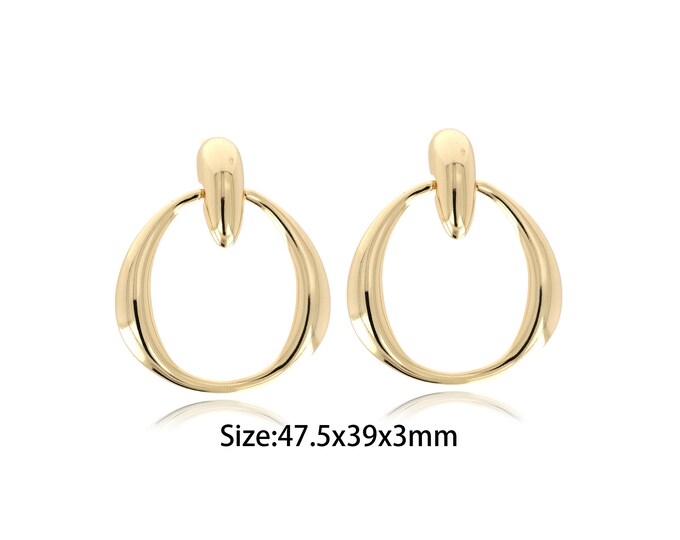 Water Drop Earrings,Boho Earrings, WaterDrop Earrings, 18K Gold Filled Bar Earrings, Gift For Her, 47.5x39x3mm
