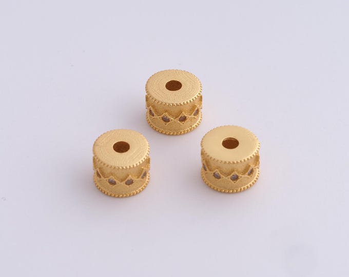 18K Gold Filled Round Spacer Beads,Gold Tube Beads, Round Beads DIY Bracelet Necklace Earrings Jewelry Making,7.7x5.8mm