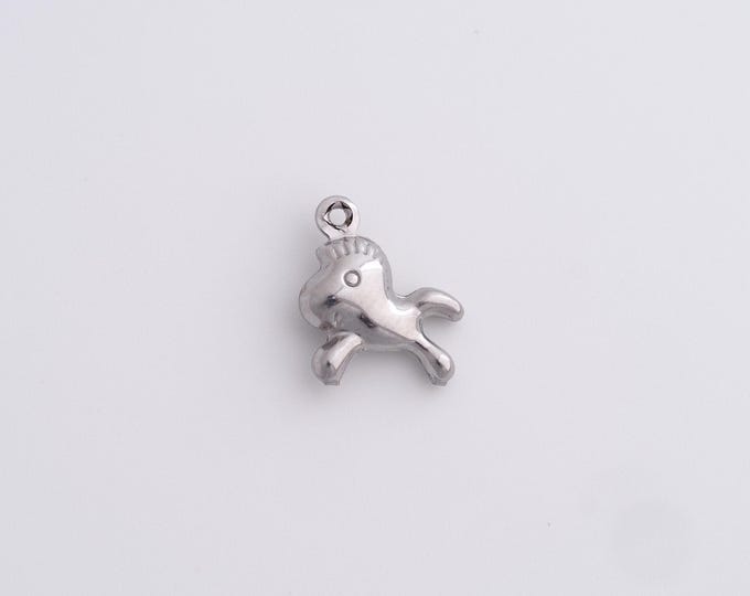 25 pcs Stainless Steel Horse Pendant,Horse Charm,Horse Necklace,Animal Pendant, DIY Jewelry Supplies, 15x11.3x3.8mm