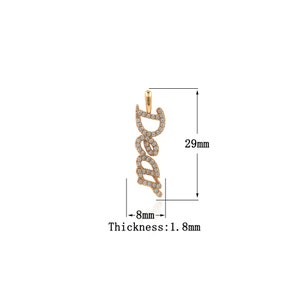 18K Gold Filled DEAR pendant,Gold Dainty long Charms,DEAR Charm Bracelet Necklace for DIY Jewelry Making Supply