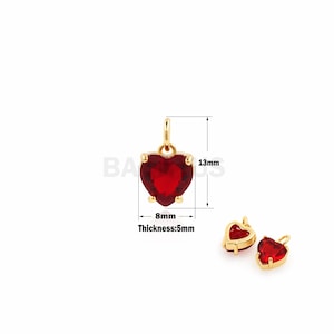 1Pcs Ruby Red Crystal Necklace, Heart-Shaped Pendant Necklace Crystal Pendant Ruby Jewelry Accessories New Gold Heart Jewelry DIY Production
