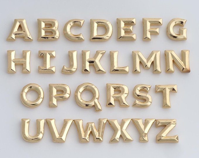 Initial Pendant,18K Gold Filled Letter Necklace, Alphabet Pendant, DIY jewelry Making Accessories,17.4x20.2x5.6mm