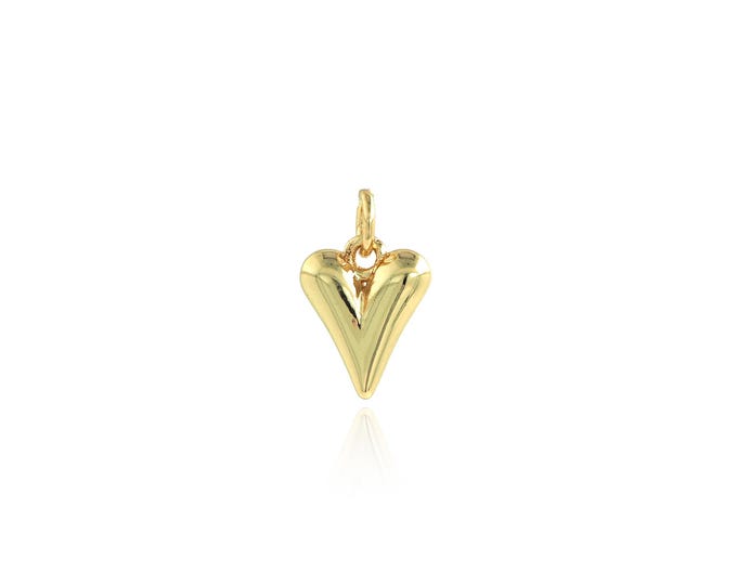5 pcs Heart Pendant,18K Gold Filled Love Necklace,Heart Pendant, DIY jewelry Making Accessories,12.5x8x2.7mm