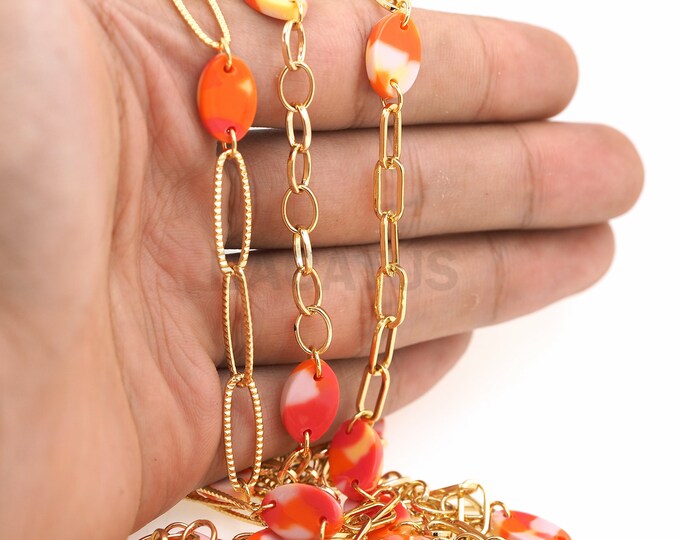 1 Meter, 18K Gold Filled Acrylic Chain, Twisted Chain, Box Chain, Thick Chain, Square Chain, Multi-Color Necklace And Bracelet Production