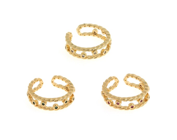 1pcs, 18K Gold Filled Thick Ring, Gold Open Ring, Adjustable Ring, Art Style Ring, Thumb Ring